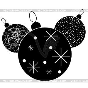 Christmas multicolor balls with bows - - vector clipart
