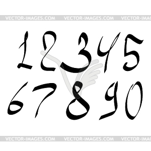 Number and alphabet - white & black vector clipart