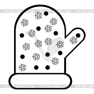 Black winter gloves icon - royalty-free vector clipart