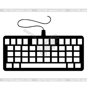 Keyboard icon with long shadow - vector image