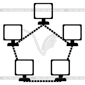 Combine network icon - vector clipart