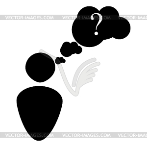 Dream human Icon - white & black vector clipart