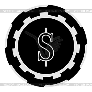 Casino gambling chips icon - vector EPS clipart