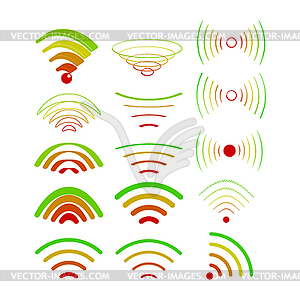 Wireless technology, color web icons set - vector clip art