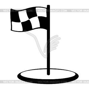 Single checkered flag - vector image