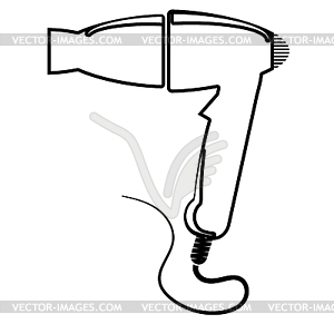 Hair dryer black icon - vector clipart