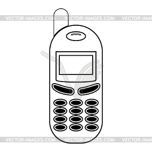 Ретро иконки - мобильный телефон - клипарт в векторном формате