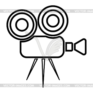Video camera icon - white & black vector clipart