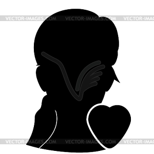 Woman employee search icon for headhunting - royalty-free vector image