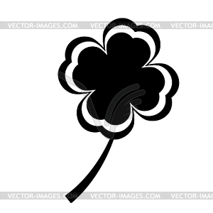 Clover with four leaves sign icon - vector image