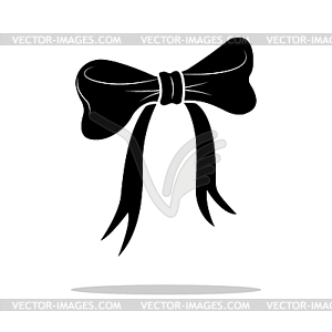 Beautiful black gift bow,  - vector image