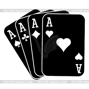 playing cards clipart black and white