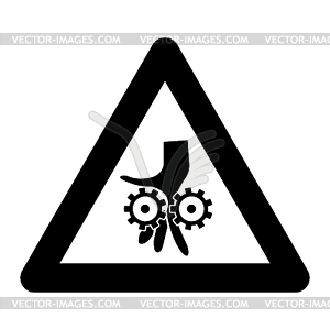 Sign of danger possibility of grip limbs - vector clipart