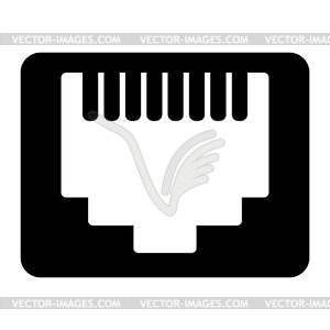 Network Ethernet port. Network router or switch icon - vector clip art