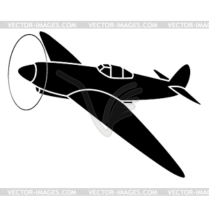 Old airplane fighter - vector clip art