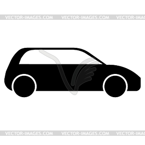 Minivan, van - white & black vector clipart