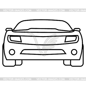 Car icon - black with reflection - vector clip art