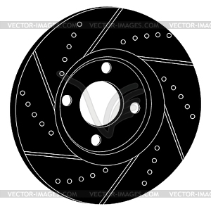 Brake disc black symbols - royalty-free vector clipart