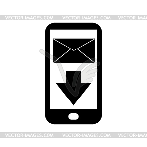 Mobile phone message icon - vector image