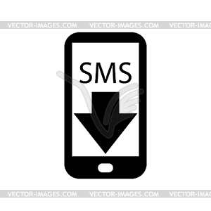 Mobile phone sms icon - vector clipart