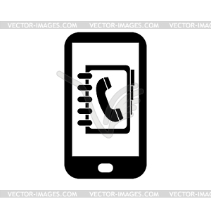 Mobile phone phone book icon - vector clipart / vector image