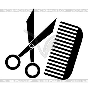 Scissors and comb - vector EPS clipart