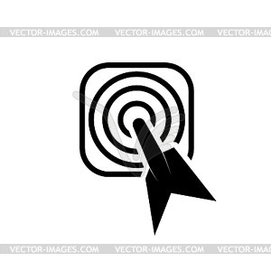 Arrow in center of circle - stock vector clipart