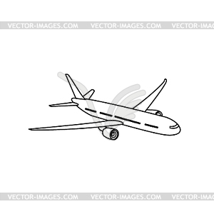 Самолет Line Illustrator, - векторное графическое изображение