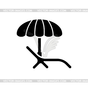 Beach Umbrella and sunbed - vector clipart