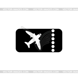 Blank ticket plane icon. Travel symbol. Flat . - vector image