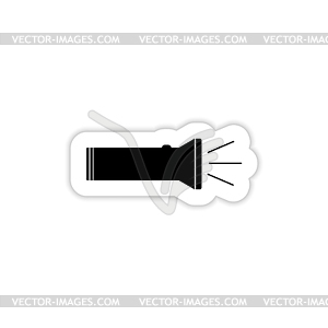 Flashlight icon with shadow - vector image