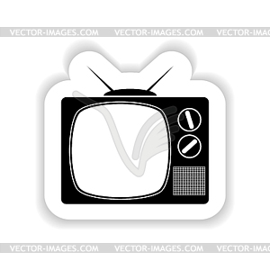 Flat retro tv with shadow - vector clipart