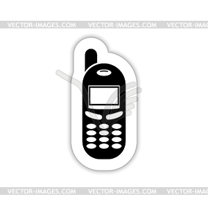 Мобильный телефон с тенью - клипарт в векторном формате