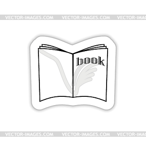 Open book with shadow - vector image