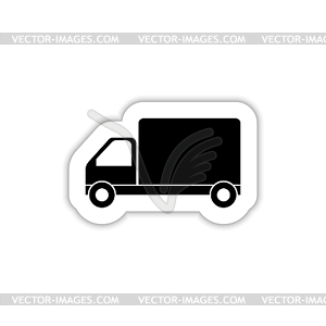 Simple web icon truck with shadow - vector image