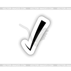 Correct symbol icon with shadow - vector image