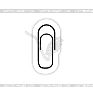 Paperclip icon with shadow - vector clipart