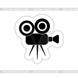 Video camera with shadow - vector clip art