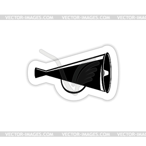 Megaphone symbol with shadow - vector image