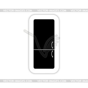 Refrigerator icon with shadow - vector clip art