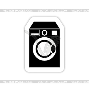 Washing machine with shadow - royalty-free vector clipart