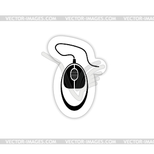 Computer mouse with shadow - vector image