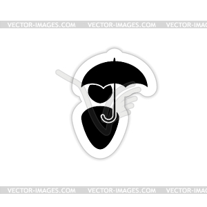 Protection human Icon with shadow - royalty-free vector image