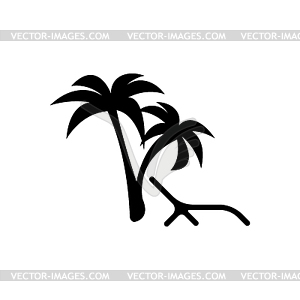 Rest under palm tree - vector image