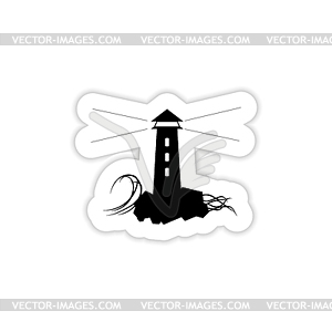 Lighthouse icon with shadow - royalty-free vector image