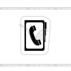 Phone book icon with shadow - vector clipart