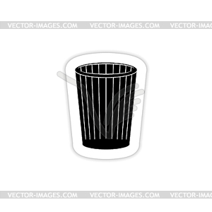 Trash can icon, . with shadow - vector image