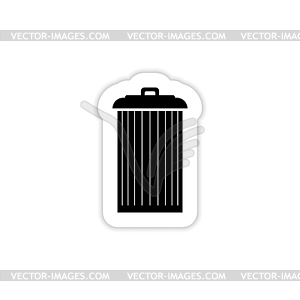 Trash can icon, . with shadow - stock vector clipart