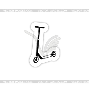 Scooter for children icon with shadow - royalty-free vector image