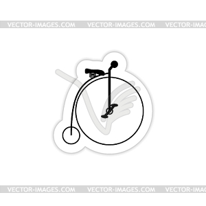 Retro styled bicycle, with shadow - vector clip art